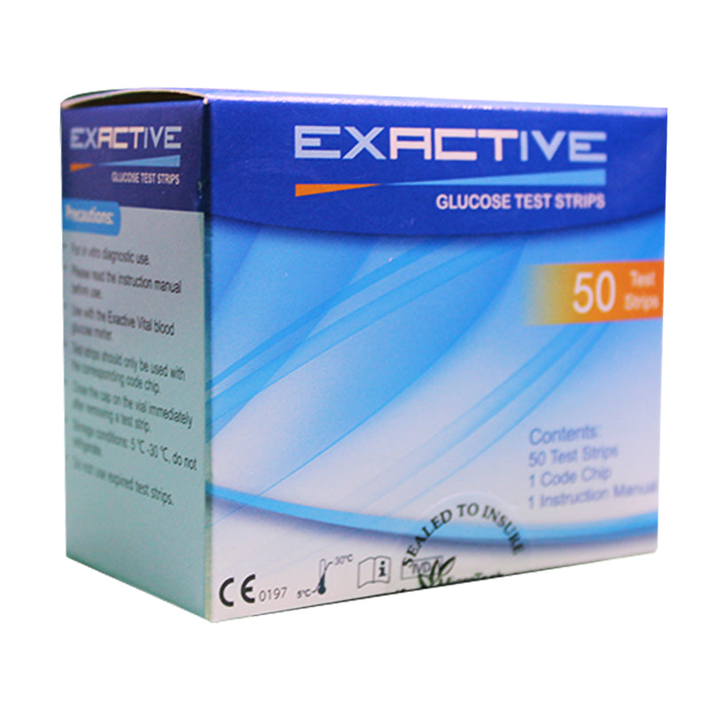شرائط قياس السكر Exactive – عبوة 50 شريط