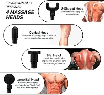 مسدس التدليك الاحترافي Fascial Gun Pro المزود بشاشة LED ذكية و4 رؤوس متخصصة للاستشفاء العضلي العميق.