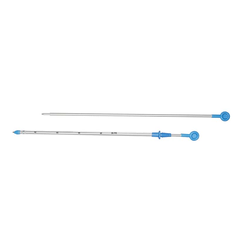 انبوبة شق صدر بمدعم straight chest tube with trocar