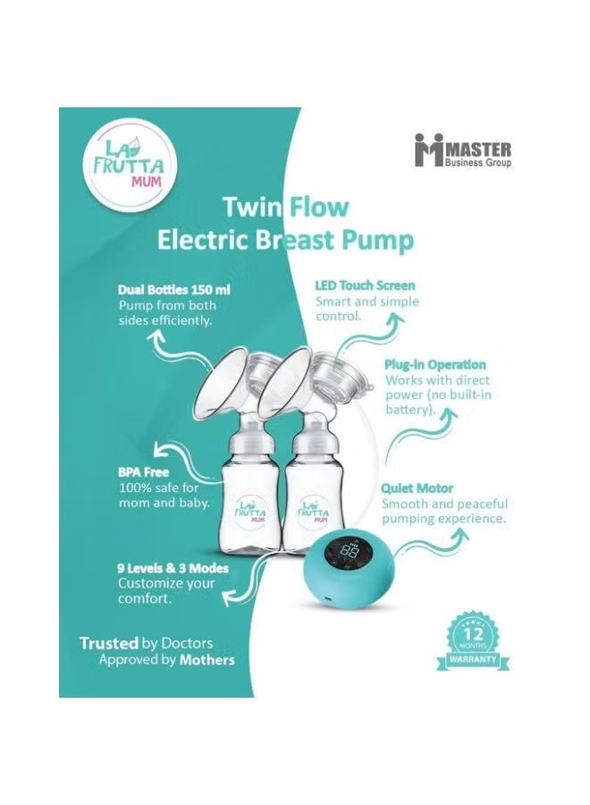 (La Frutta) TwinFlow شفاط لبن كهربائي مزدوج 2×150 مل