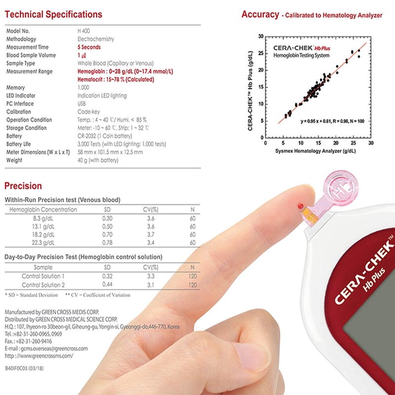 جهاز سكر ( CERA-CHECK™ Hb Plus Hemoglobin )