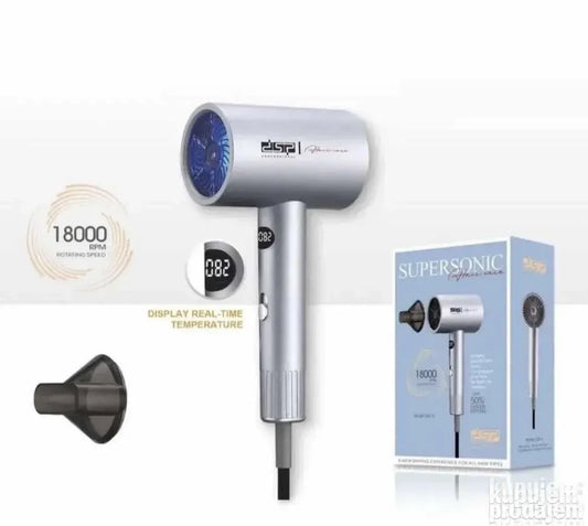 مجفف شعر احترافي فائق السرعة DSP Supersonic | DSP Supersonic Hair Dryer – 18000 RPM with Real-Time Temperature Display