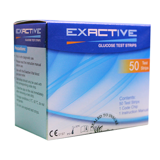 شرائط قياس السكر Exactive – عبوة 50 شريط