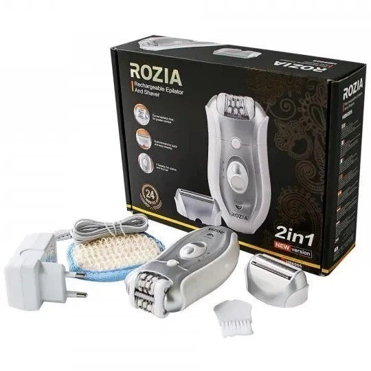 Rozia 2-in-1 Epilator & Shaver – ماكينة إزالة الشعر روزيا 2×1 قابلة للشحن (HB-6008)