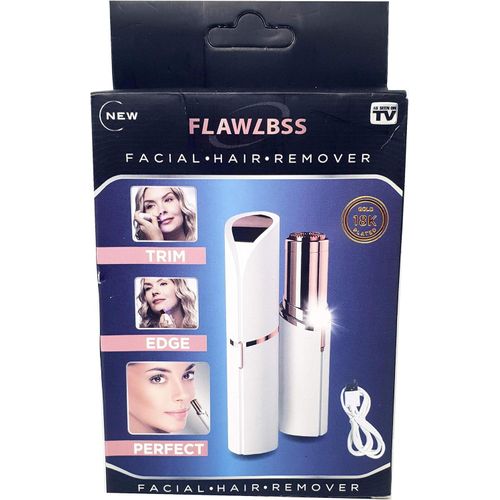 جهاز إزالة شعر الوجه Flawless كهربائي بتقنية 18K Gold للتشذيب الدقيق واللمسة النهائية الناعمة – Flawless 18K Gold Electric Facial Hair Remover for Precision Trimming & Smooth Finish