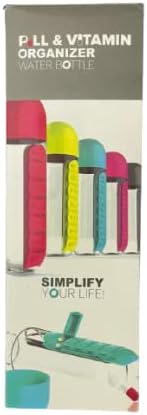 زجاجة ماء مع منظم حبوب وفيتامينات | Pill & Vitamin Organizer Water Bottle