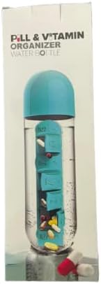 زجاجة ماء مع منظم حبوب وفيتامينات | Pill & Vitamin Organizer Water Bottle