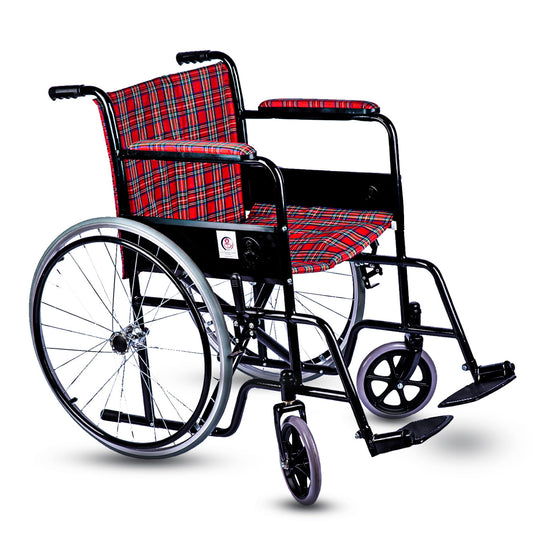 Lightweight folding medical wheelchair. كرسي طبي متحرك خفيف الوزن قابل للطي.