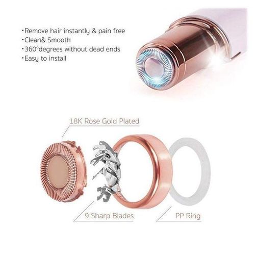 جهاز إزالة شعر الوجه Flawless كهربائي بتقنية 18K Gold للتشذيب الدقيق واللمسة النهائية الناعمة – Flawless 18K Gold Electric Facial Hair Remover for Precision Trimming & Smooth Finish