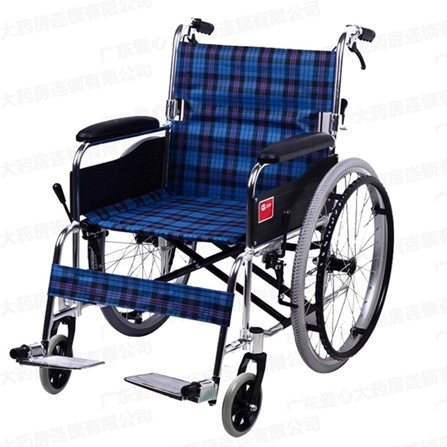 Lightweight folding medical wheelchair. كرسي طبي متحرك خفيف الوزن قابل للطي.
