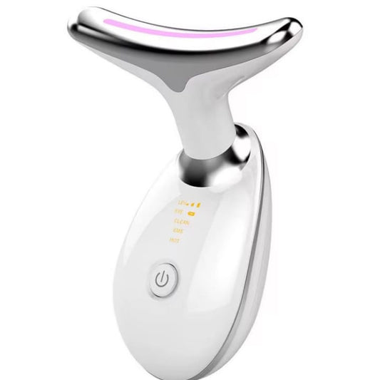 جهاز تدليك وشد الرقبة والوجه بتقنية EMS والحرارة مع إضاءة LED EMS Heated LED Neck &amp; Face Lifting Massager