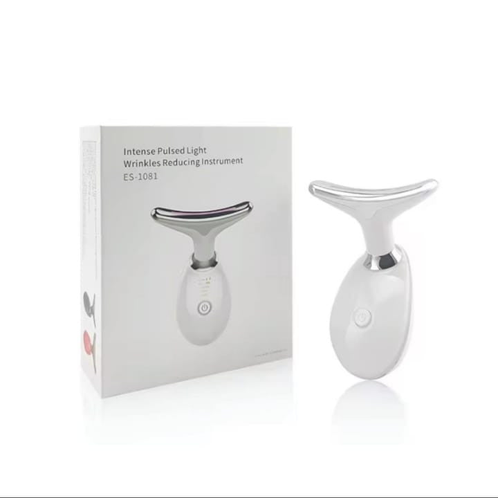جهاز تدليك وشد الرقبة والوجه بتقنية EMS والحرارة مع إضاءة LED EMS Heated LED Neck &amp; Face Lifting Massager