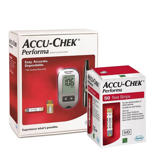 جهاز سكر اكوا تشيك بيرفورما ( Accu-Chek Performa ) + شرائط سكر اكواتشيك بيرفورما ( 60 شريط )