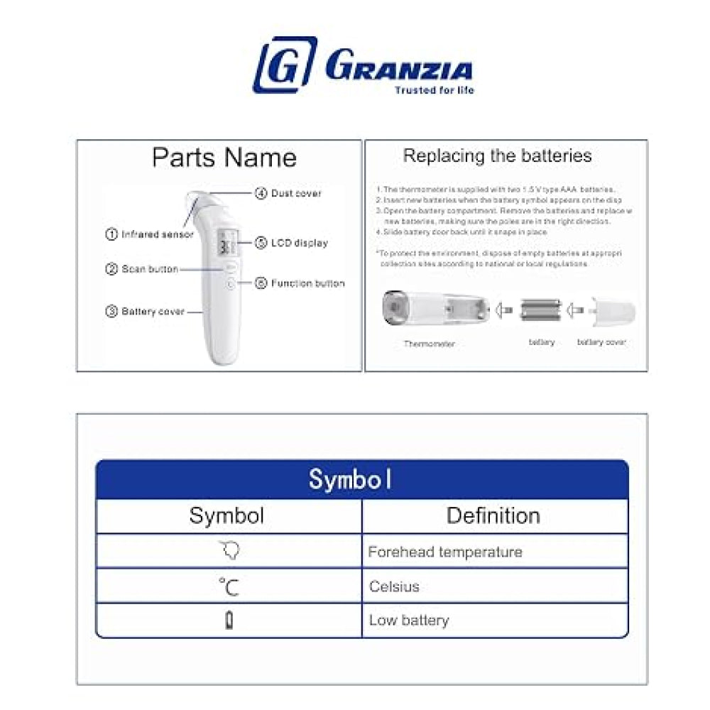 (GRANZIA) إيطالي - ترمومتر ديجيتال عن بعد ( infrared thermometer nc-6 )