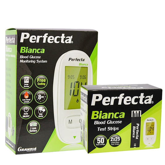 جهاز سكر ( PERFECTA BIANCA ) + شرائط سكر ( PERFECTA BIANCA )