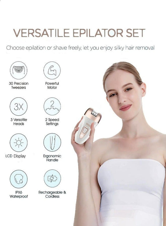 ماكينة إزالة الشعر النسائية 3×1 من DSP مع الحلاقة والتقشير – DSP 3-in-1 Ladies Hair Removal, Shaving & Dermabrasion Grooming Kit