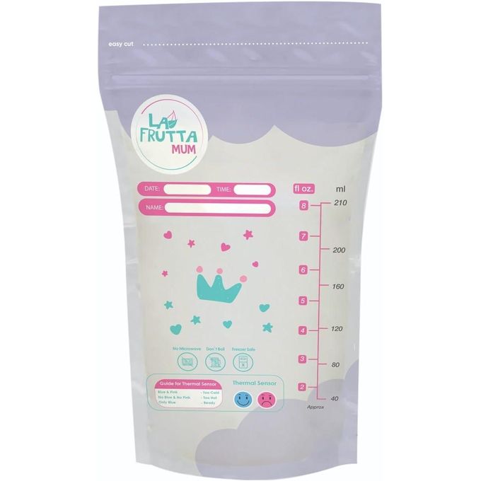 (La Frutta) - أكياس تخزين حليب الأم 25 أكياس 210 مل Premium Breastmilk Storage Bags