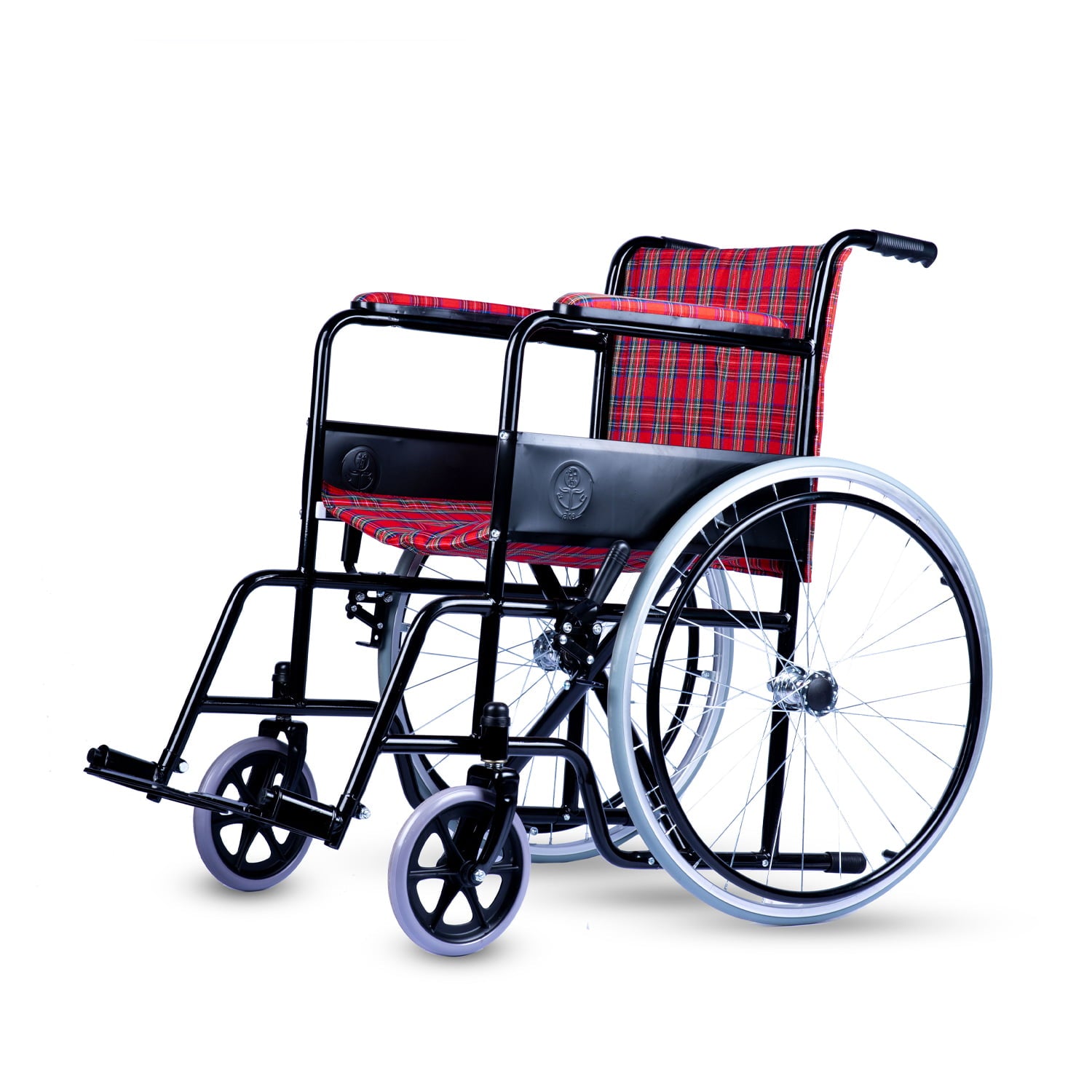 Lightweight folding medical wheelchair. كرسي طبي متحرك خفيف الوزن قابل للطي.
