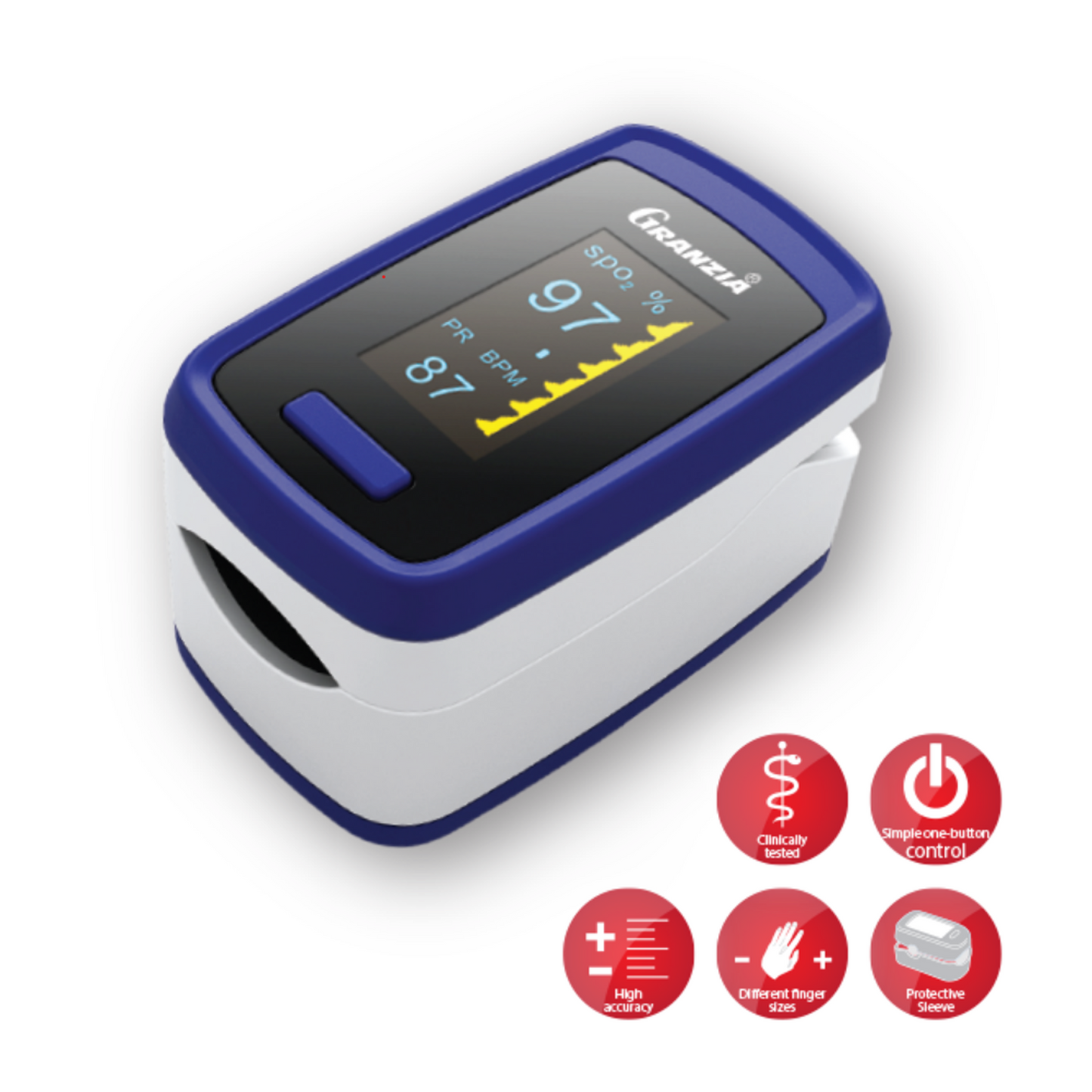 (GRANZIA) إيطالي - PULSOX-301 Oximeter - بلس أوكسيمتر