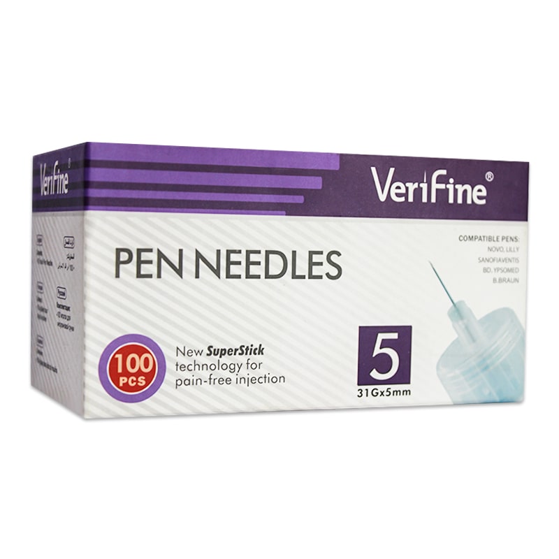 سنون انسولين ( VERIFINE ) قطعة 31G 5 mm - 100