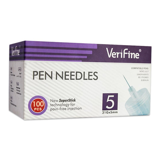 سنون انسولين ( VERIFINE ) قطعة 31G 5 mm - 100