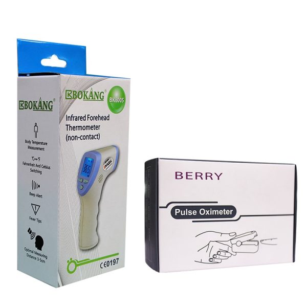 Non Contact Infrared Digital Thermometer ( BOKANG )  +  Pulse Oximeter Berry