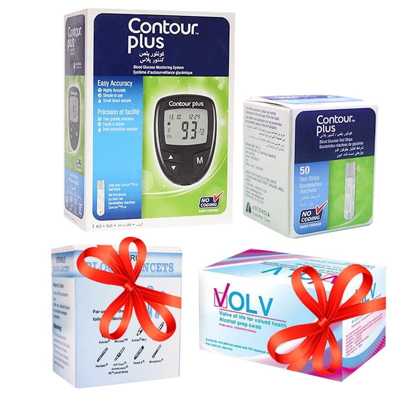 Contour Plus Blood Glucose Monitoring + Contour-Plus Strips +
