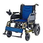 كرسى متحرك كهربائى عريض يتحمل 180 كيلو بطاريات جانبية وسهولة الطى - Wide electric wheelchair that supports 180 kg, with side batteries and easy folding