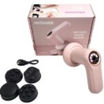 جهاز مساج كهربائي محمول بتقنية شياتسو مع رؤوس متعددة | Portable Electric Shiatsu Massage Gun with Multiple Heads