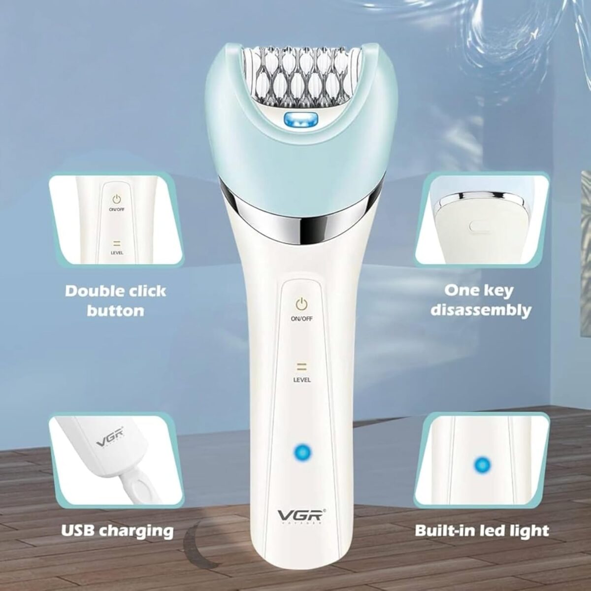 ماكينة العناية النسائية 5×1 VGR V-703 – VGR 5-in-1 Professional Lady Care Set - Image 4