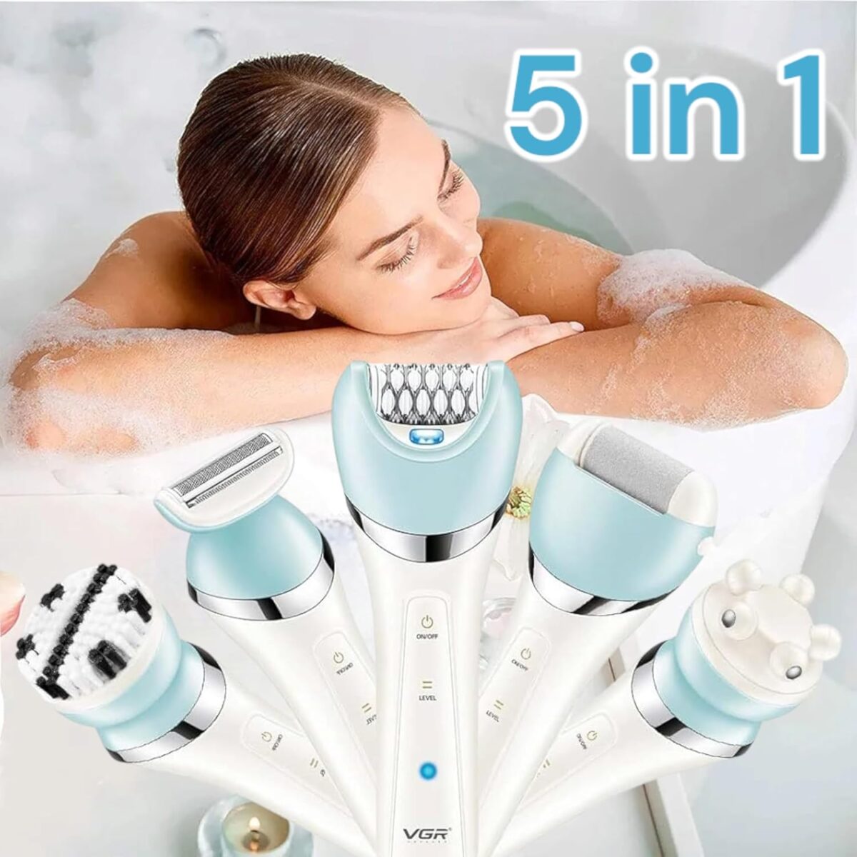 ماكينة العناية النسائية 5×1 VGR V-703 – VGR 5-in-1 Professional Lady Care Set - Image 6