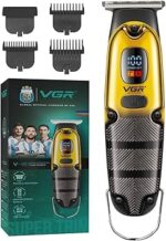 VGR V-981 Professional Hair Trimmer: Stainless Steel T-Blade, Digital LED Display, and 150-Minute Cordless Runtime. - Image 2