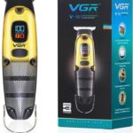 VGR V-981 Professional Hair Trimmer: Stainless Steel T-Blade, Digital LED Display, and 150-Minute Cordless Runtime.
