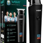 ماكينة حلاقة الشعر الاحترافية السلكية واللاسلكية من VGR، وقت تشغيل: 500 دقيقة، اللون أسود - موديل V-937