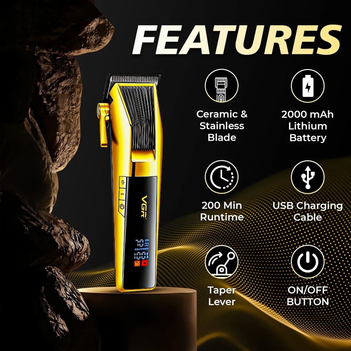 ⁦ماكينة VGR V-177 الإصدار الذهبي الاحترافي | VGR V-177 Professional AFA Gold Edition⁩ - الصورة ⁦3⁩