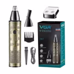 ماكينة حلاقة VGR V-620 الاحترافية (3 في 1): طقم متكامل لتشذيب الأنف، الأذن، وتحديد اللحية بتصميم كلاسيكي | VGR V-620 Professional 3-in-1 Nose & Hair Trimmer