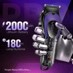 ماكينة حلاقة VGR V-692 الاحترافية: تصميم شفاف عصري بشفرات تيتانيوم، بطارية 2000mAh، وشاشة LED ذكية | VGR V-692 Professional Hair Clipper with Titanium Blades & Transparent Design - Image 3