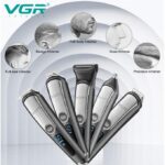 ⁦طقم حلاقة VGR V-105 المتكامل (5 في 1) - مقاوم للماء IPX6 وشاشة LED رقمية | VGR V-105 5-in-1 Grooming Kit - IPX6 Waterproof & LED Display⁩ - الصورة ⁦4⁩