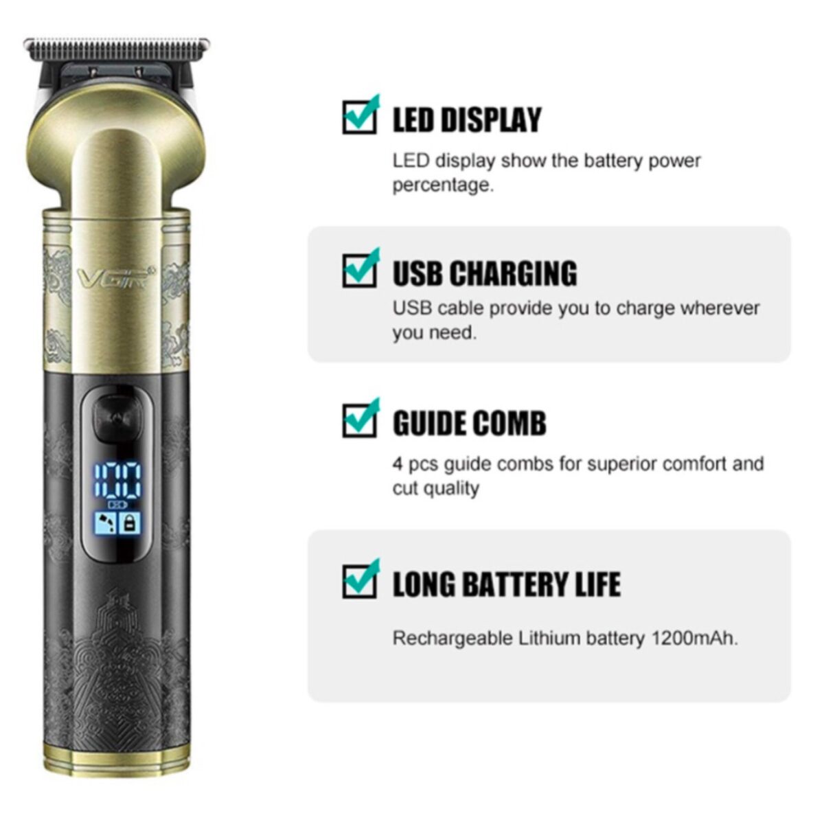 ⁦ماكينة VGR V-296 الاحترافية | VGR V-296 Professional Trimmer⁩ - الصورة ⁦2⁩