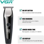 ماكينة تشذيب VGR V-059 الاحترافية بشاشة رقمية وشحن USB | VGR V-059 Professional Hair Trimmer - Image 2