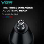 ماكينة حلاقة VGR V-613 الاحترافية 2 في 1 للأنف والأذن مقاومة للماء وشحن USB | VGR V-613 Professional 2-in-1 Nose & Ear Trimmer - Image 4