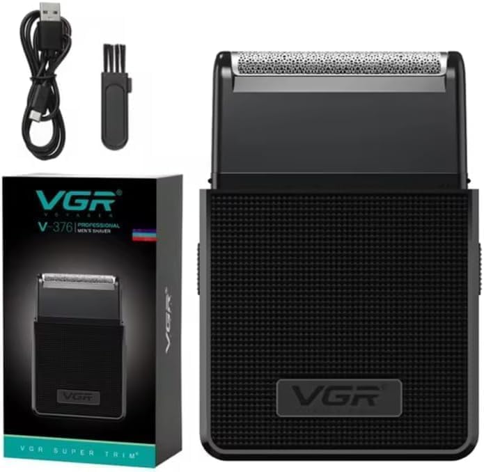 51fUcMLDAyL._AC_ ماكينة حلاقة وتنعيم VGR V-376 الاحترافية بتصميم شبكي ونظام شحن USB | VGR V-376 Professional Foil Shaver - Image 1