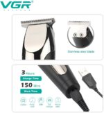 ماكينة تشذيب VGR V-059 الاحترافية بشاشة رقمية وشحن USB | VGR V-059 Professional Hair Trimmer - Image 4