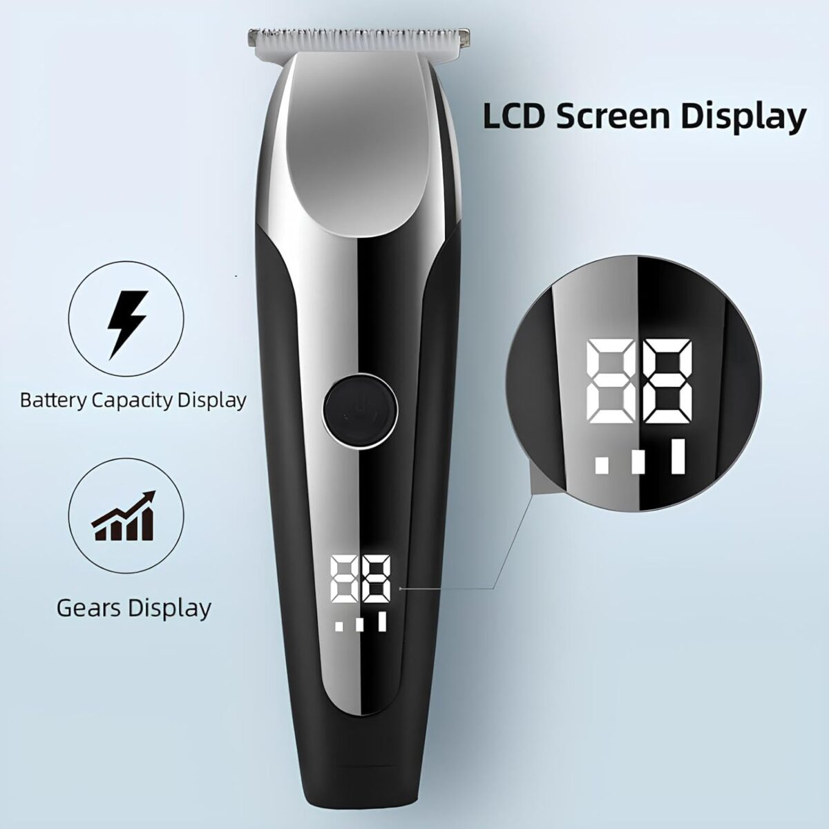 ماكينة تشذيب VGR V-059 الاحترافية بشاشة رقمية وشحن USB | VGR V-059 Professional Hair Trimmer - Image 5