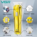 ⁦ماكينة تشذيب VGR V-955 الاحترافية بتصميم ذهبي وشحن USB | VGR V-955 Professional Gold Hair Trimmer⁩ - الصورة ⁦3⁩