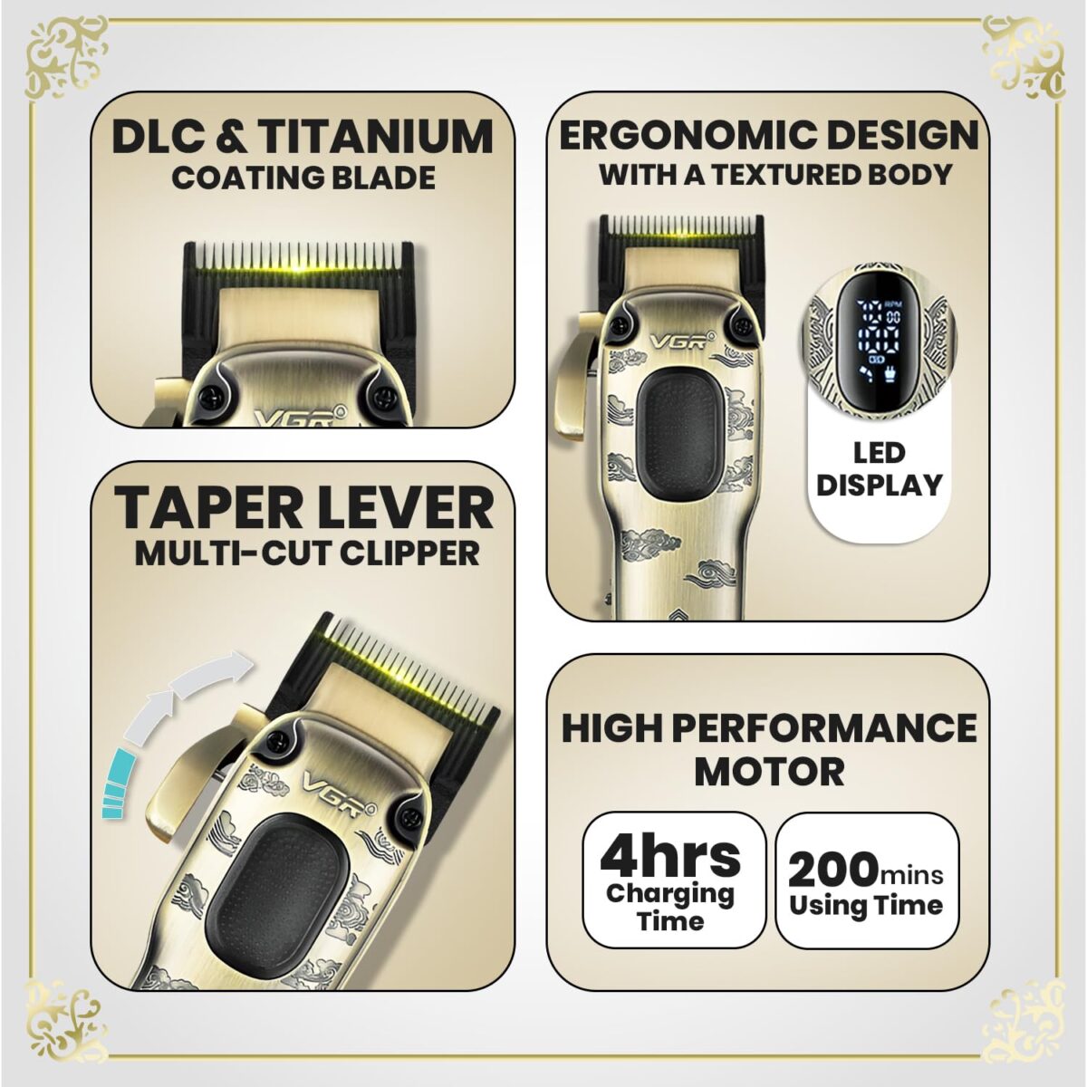 ⁦ماكينة VGR V-027: بمحرك BLDC وشاشة LED ذكية | VGR V-027: Professional BLDC Motor & Smart LED Display⁩ - الصورة ⁦5⁩