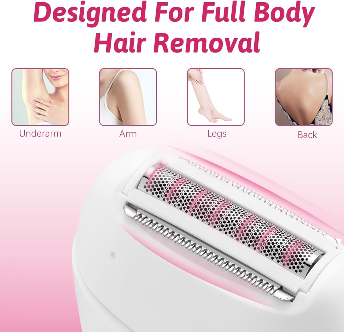 ماكينة حلاقة VGR V-739 النسائية 3 في 1: إزالة شعر متكاملة، مقاومة للماء IPX4، وإضاءة LED ذكية | VGR V-739 3-in-1 Professional Lady Epilator & Shaver - Image 7