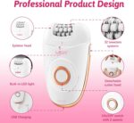 ماكينة حلاقة VGR V-739 النسائية 3 في 1: إزالة شعر متكاملة، مقاومة للماء IPX4، وإضاءة LED ذكية | VGR V-739 3-in-1 Professional Lady Epilator & Shaver - Image 2