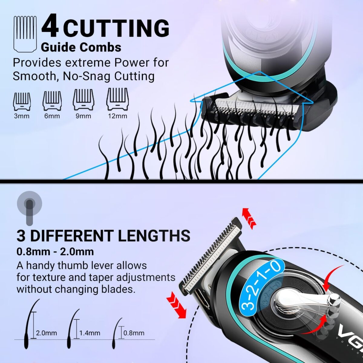 ⁦ماكينة حلاقة وتشذيب احترافية VGR VL-075 – Professional Hair Trimmer (Limited Edition)⁩ - الصورة ⁦5⁩