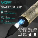ماكينة حلاقة VGR V-620 الاحترافية (3 في 1): طقم متكامل لتشذيب الأنف، الأذن، وتحديد اللحية بتصميم كلاسيكي | VGR V-620 Professional 3-in-1 Nose & Hair Trimmer - Image 6